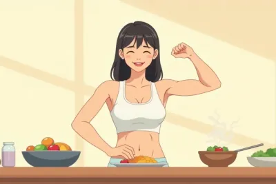 10 Arm Workouts at Home for Toned Biceps and Triceps - Studio Ghibli anime illustration