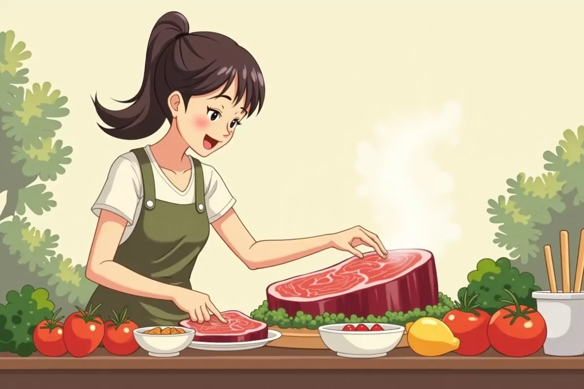 Carnivore Diet Meal Plan For Beginner - Studio Ghibli anime illustration