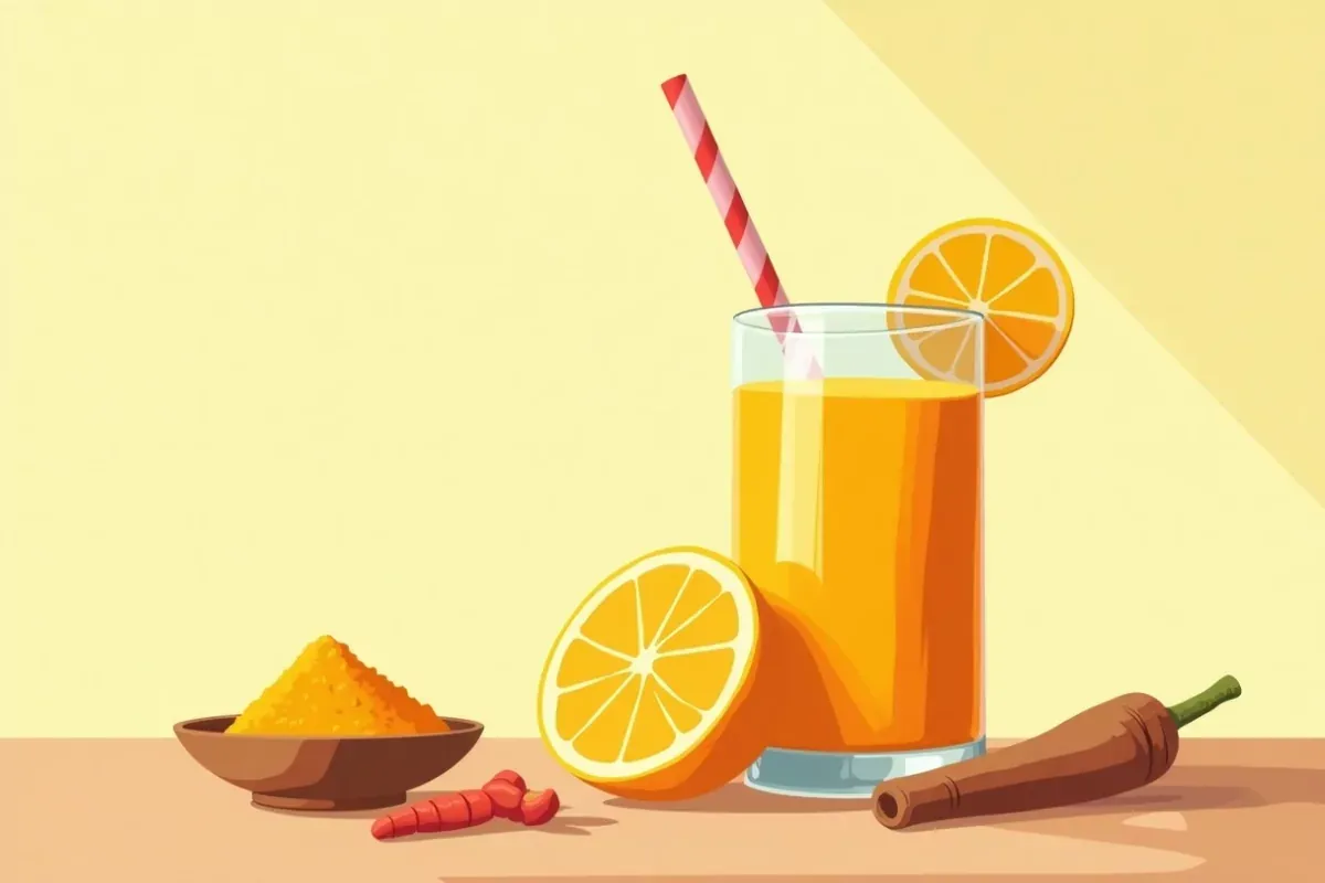 Morning Turmeric Detox Drink - Studio Ghibli anime illustration