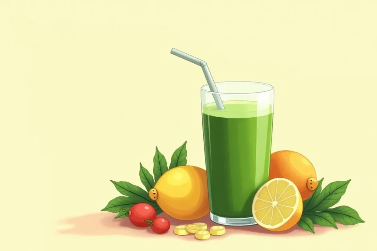Naturally Sweet Green Detox Juice - Studio Ghibli anime illustration