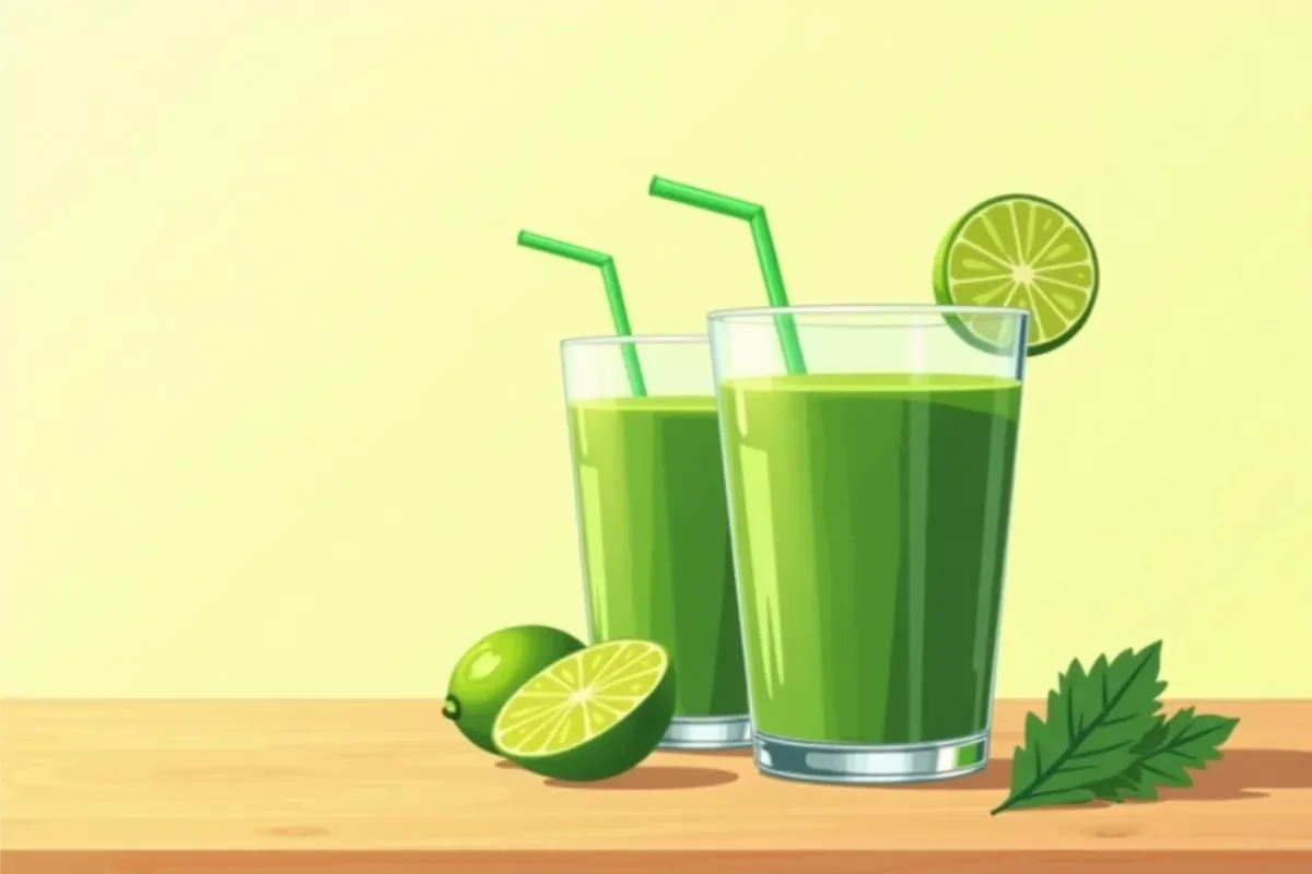 Green Detox Celery Juice - Studio Ghibli anime illustration