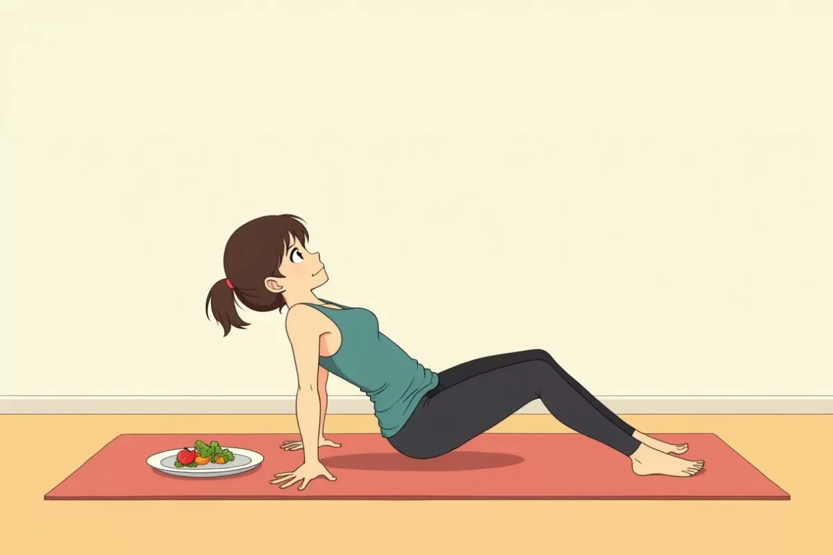 8. Bicycle Crunches - Studio Ghibli anime illustration