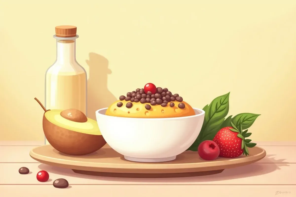 Keto Chia Pudding - Studio Ghibli anime illustration