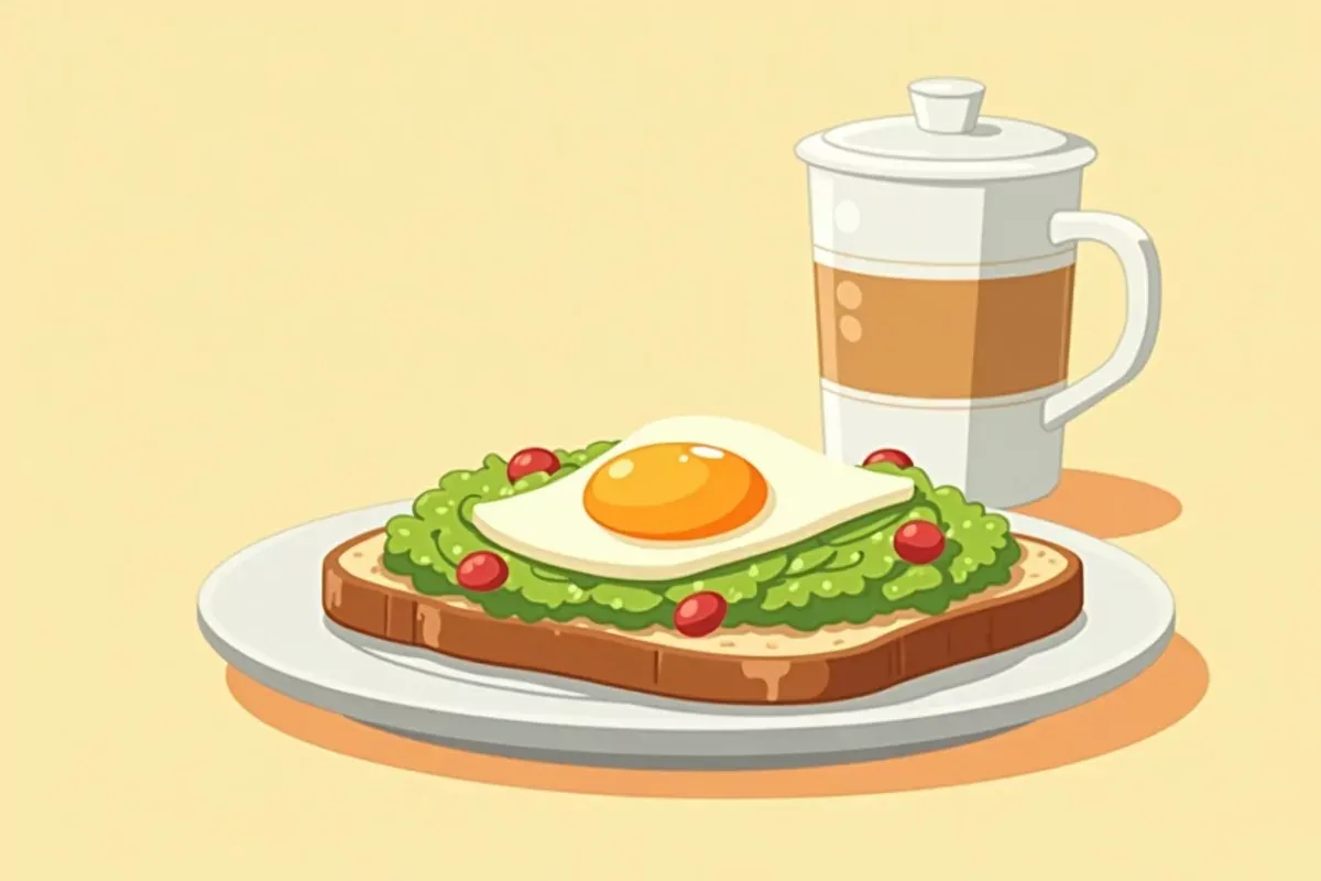 Keto Avocado Toast - Studio Ghibli anime illustration