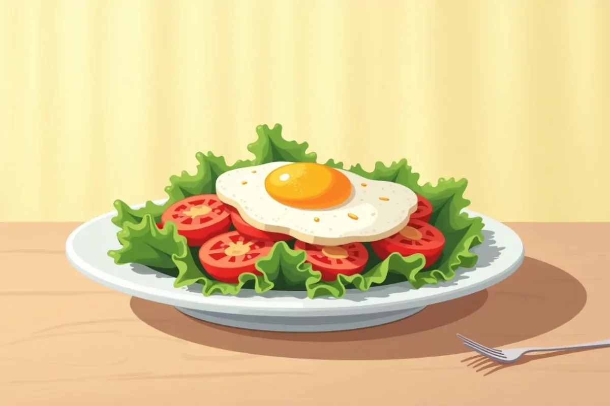 Keto Breakfast Salad - Studio Ghibli anime illustration