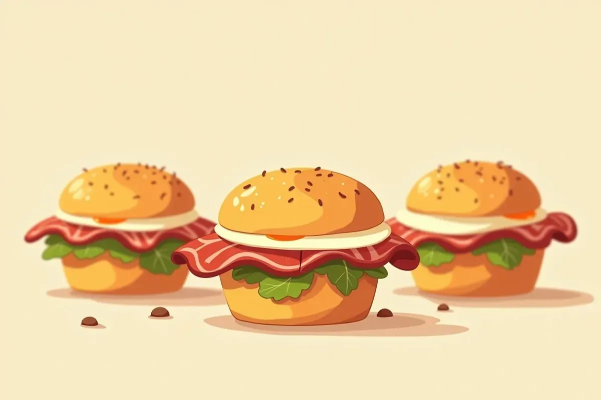 Keto Bacon and Egg Muffins - Studio Ghibli anime illustration