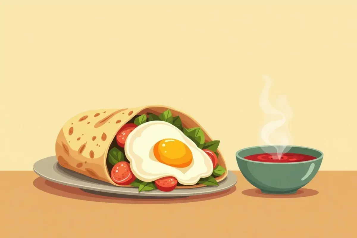 Keto Breakfast Burrito - Studio Ghibli anime illustration