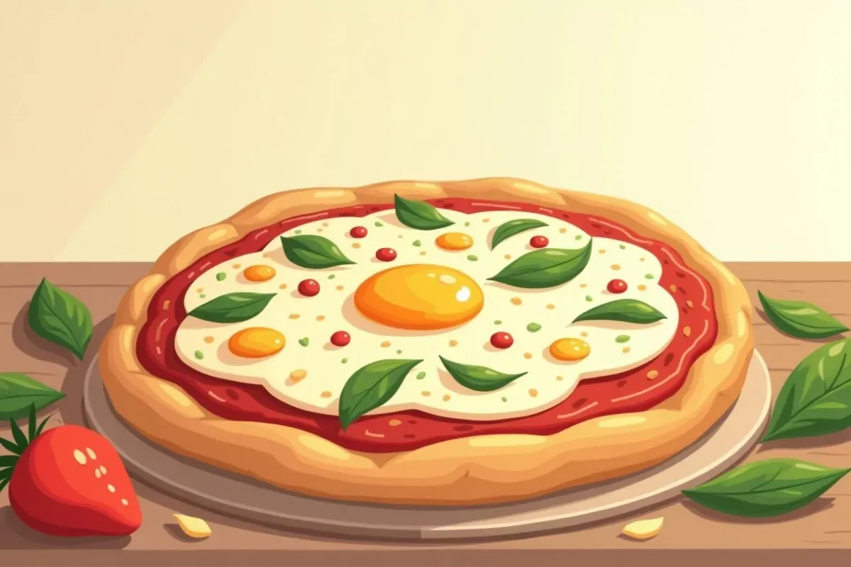 Keto Breakfast Pizza - Studio Ghibli anime illustration