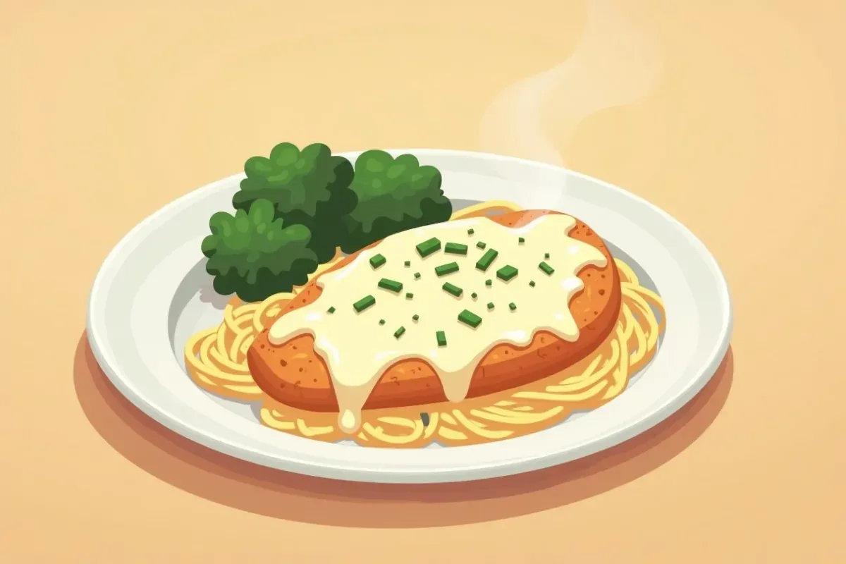 Keto Diet Recipe Chicken Alfredo - Studio Ghibli anime illustration