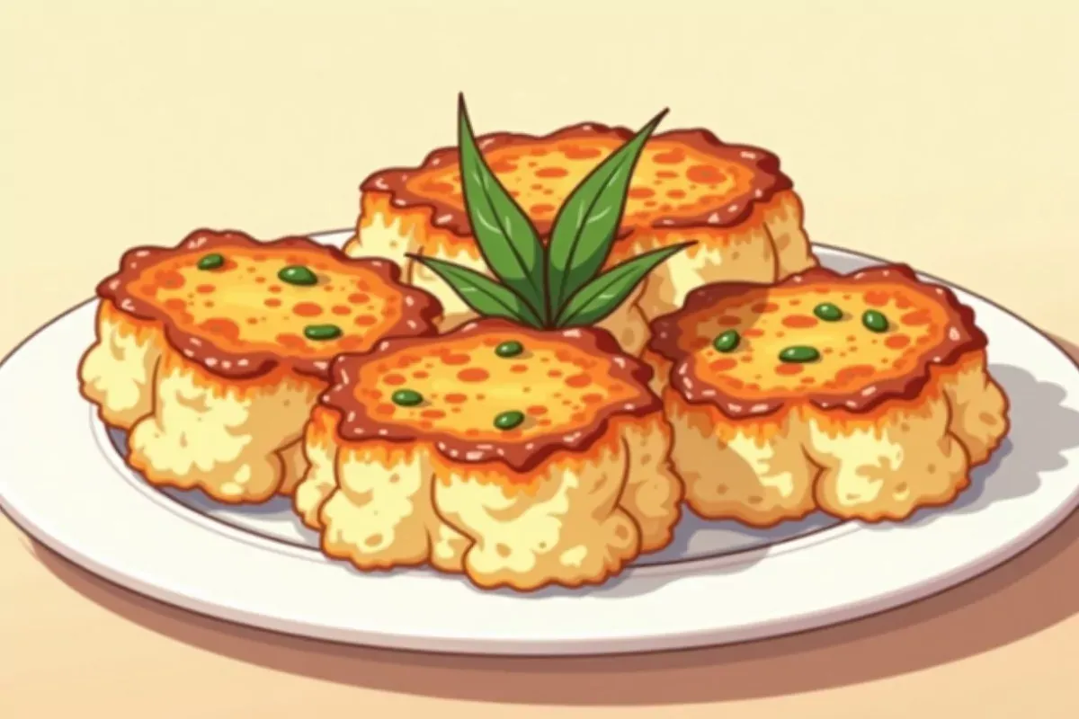 Roasted Cauliflower Steaks - Studio Ghibli anime illustration