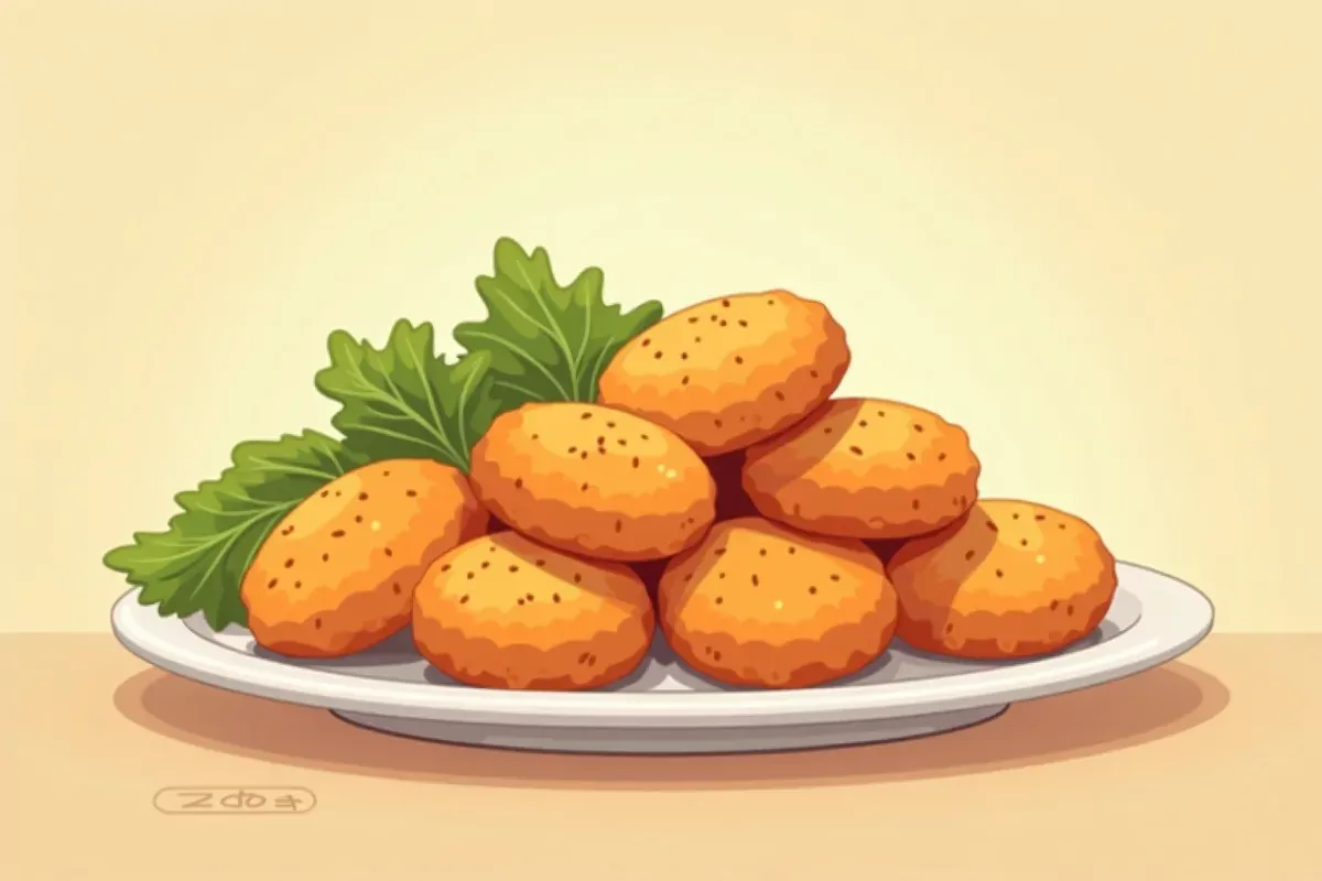 Keto Chicken Nuggets - Studio Ghibli anime illustration