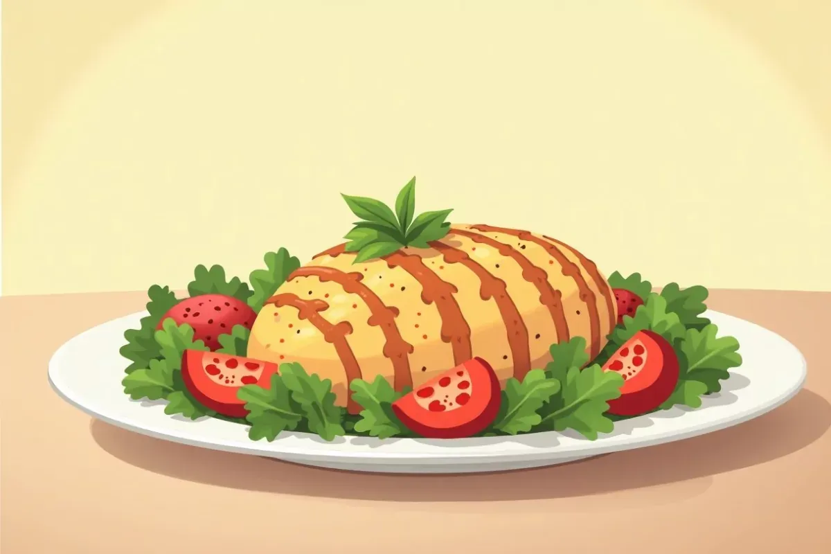 Keto Chicken Salad - Studio Ghibli anime illustration