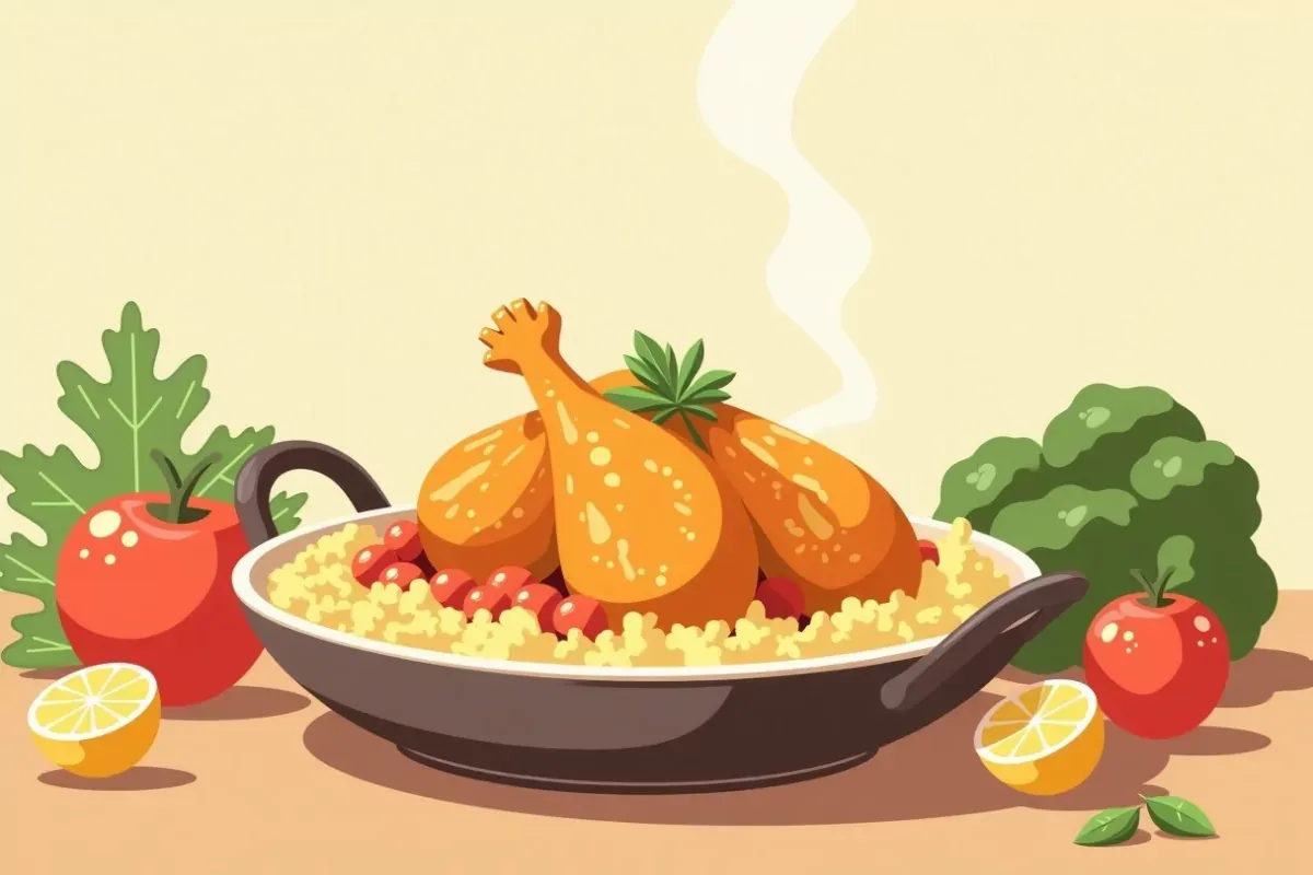 Keto Chicken Curry - Studio Ghibli anime illustration