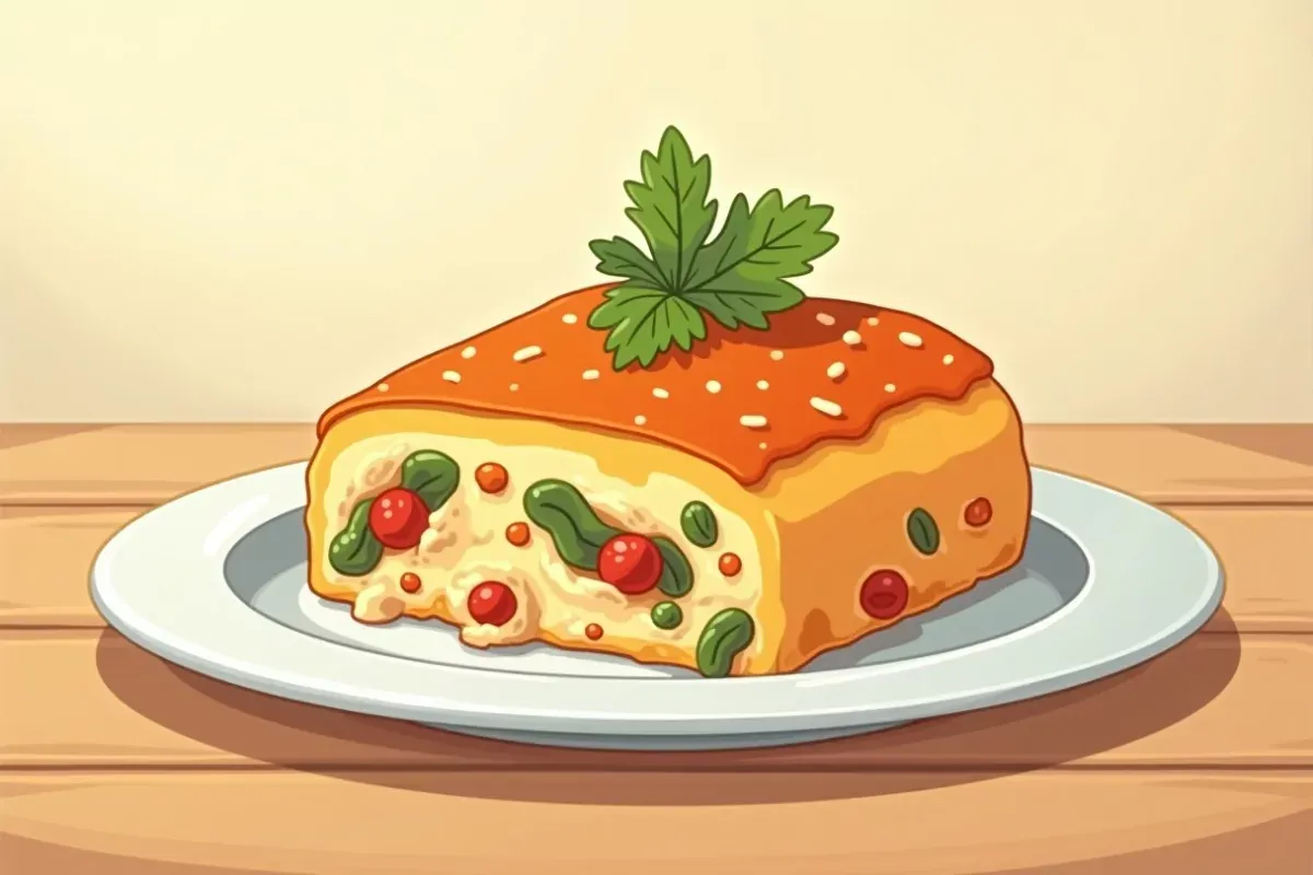 Keto Chicken Casserole - Studio Ghibli anime illustration