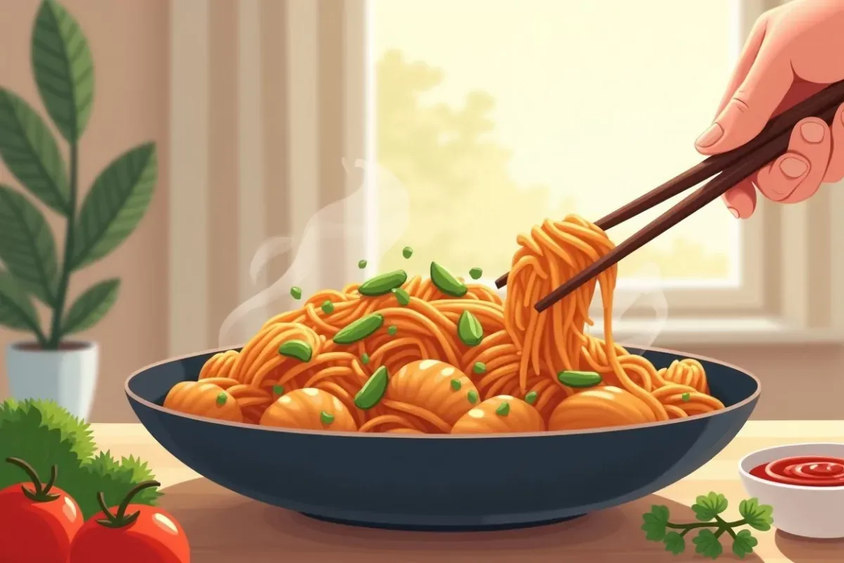 Keto Chicken Stir-Fry - Studio Ghibli anime illustration