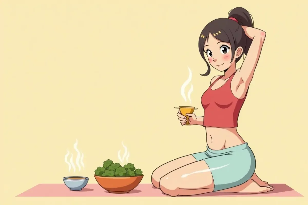 Lower Body Workout - Studio Ghibli anime illustration