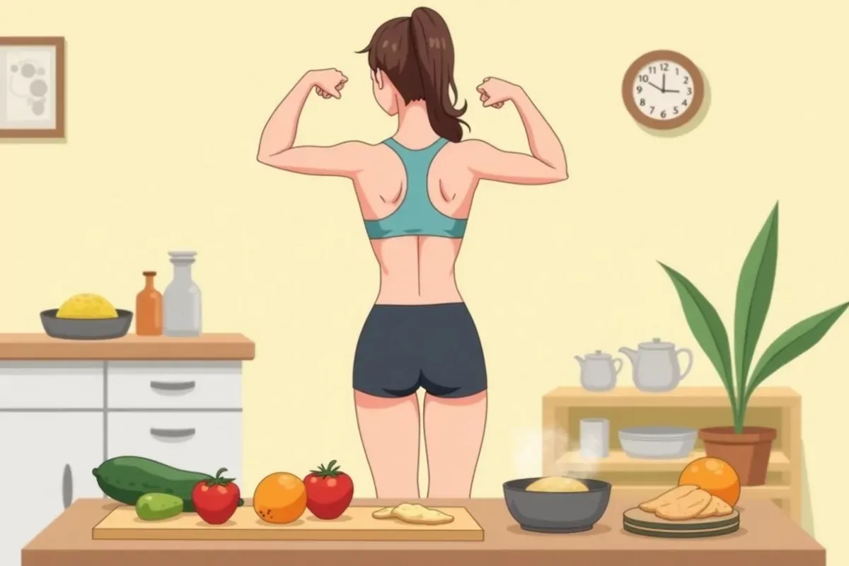 Upper Body Workout - Studio Ghibli anime illustration