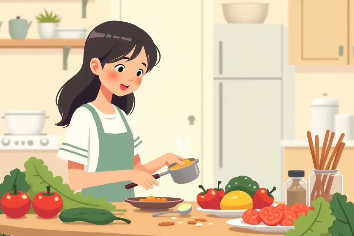 Cook more at home - Studio Ghibli anime illustration
