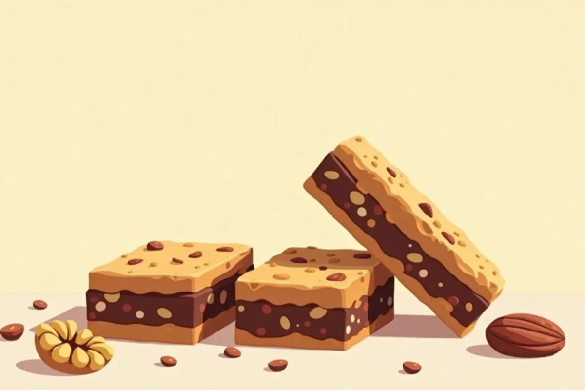 Date and walnut bars - Studio Ghibli anime illustration