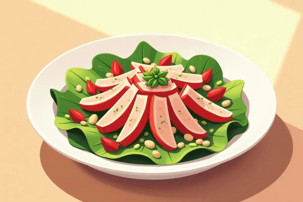 Salad with tuna and beans - Studio Ghibli anime illustration
