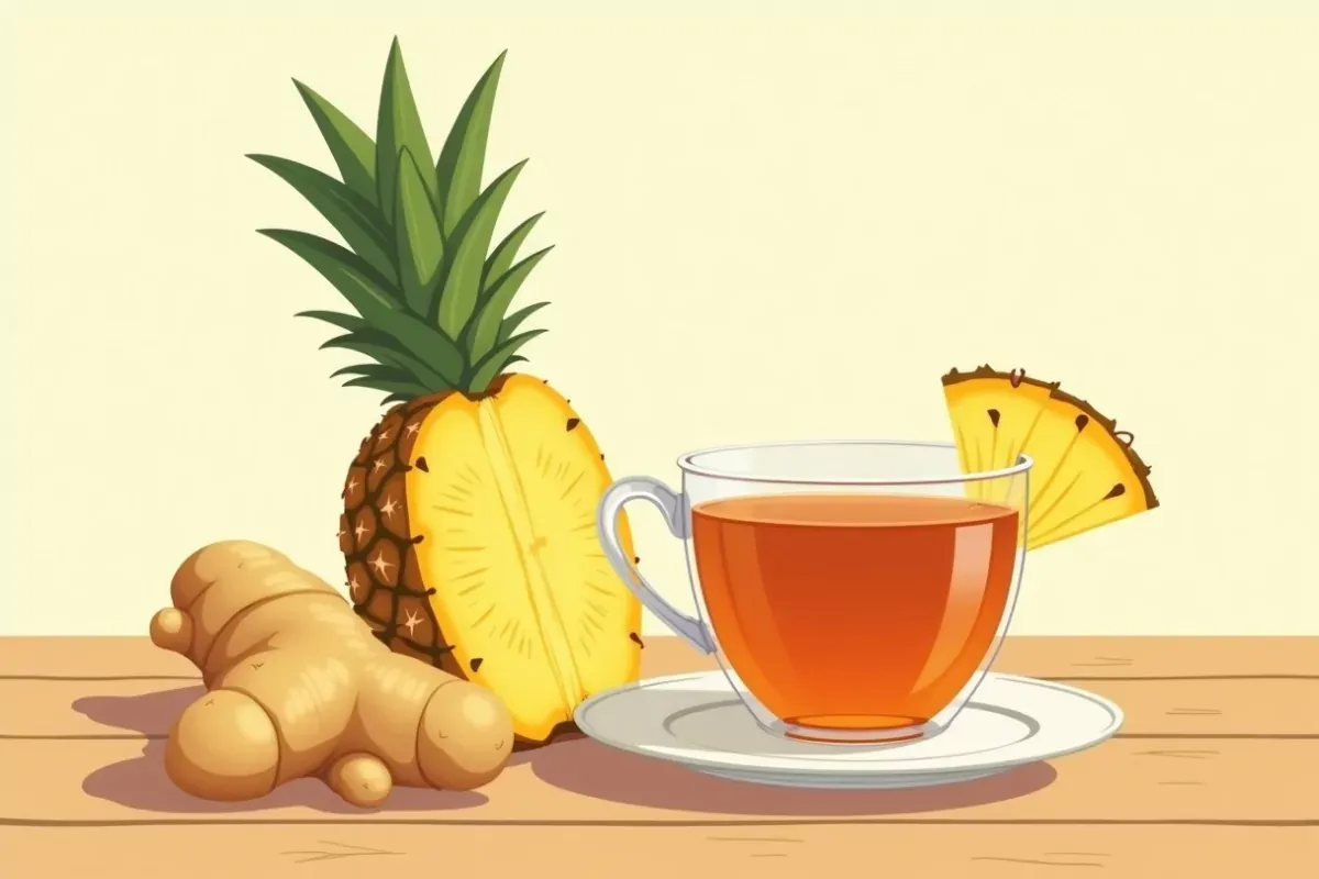 Ginger tea with pineapple - Studio Ghibli anime illustration