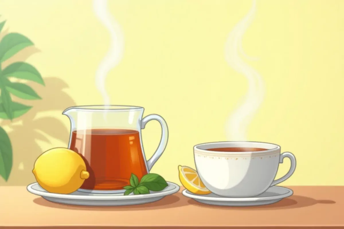 Yerba mate tea with lemon and stevia - Studio Ghibli anime illustration