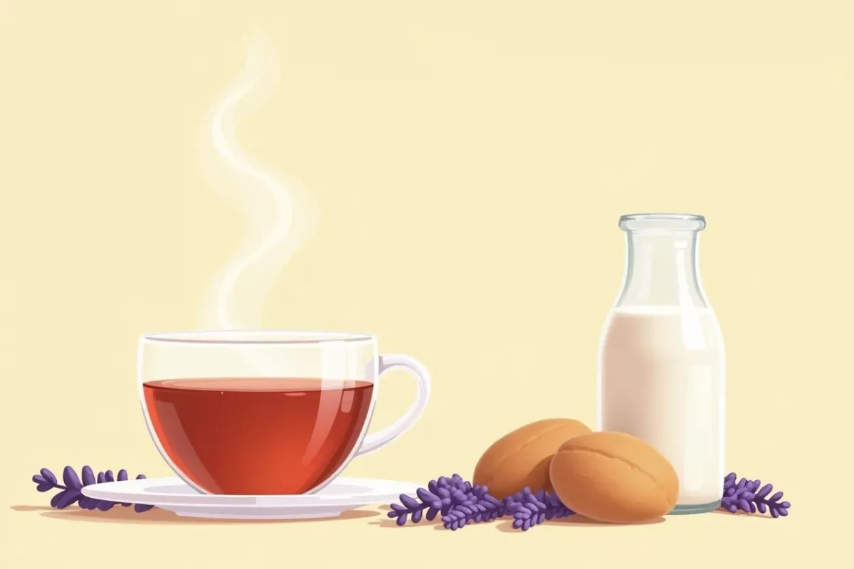 Earl grey tea with lavender and milk - Studio Ghibli anime illustration