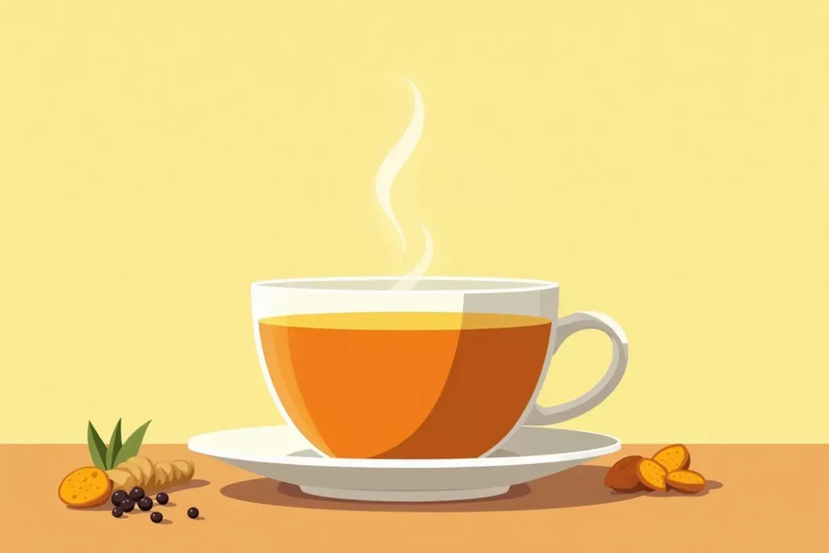 Turmeric tea with ginger and black pepper - Studio Ghibli anime illustration