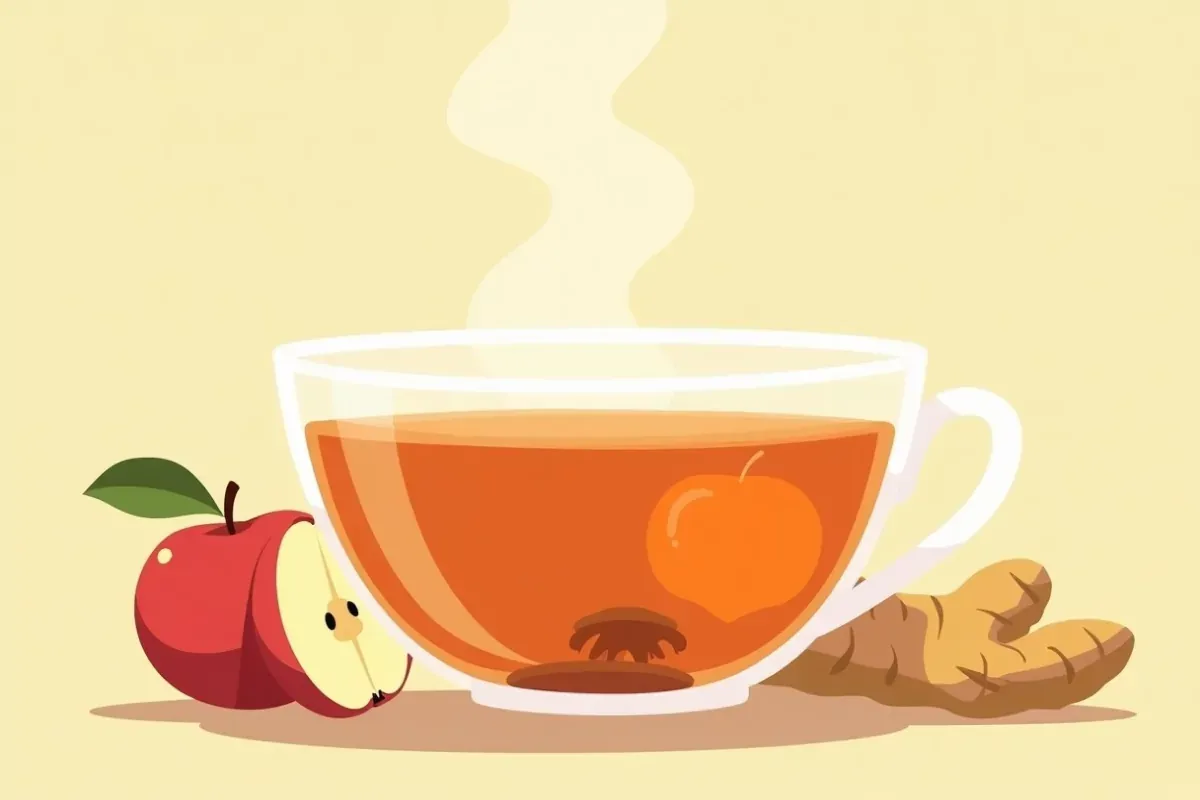 Oolong tea with apple and ginger - Studio Ghibli anime illustration