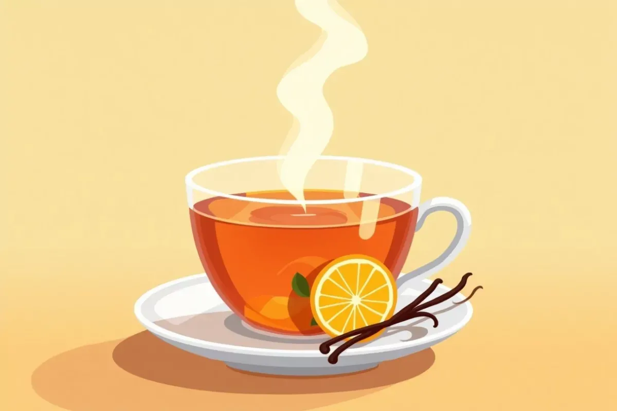 Pu-erh tea with orange and vanilla - Studio Ghibli anime illustration