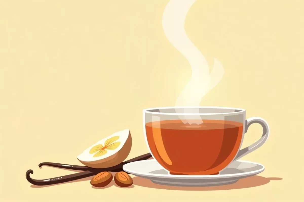 Rooibos tea with almond milk and vanilla - Studio Ghibli anime illustration