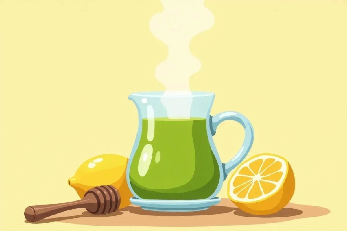 Green tea with lemon and honey - Studio Ghibli anime illustration