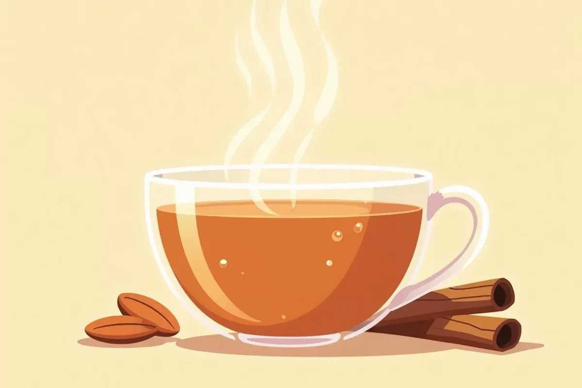 Chai tea with almond milk and cinnamon - Studio Ghibli anime illustration