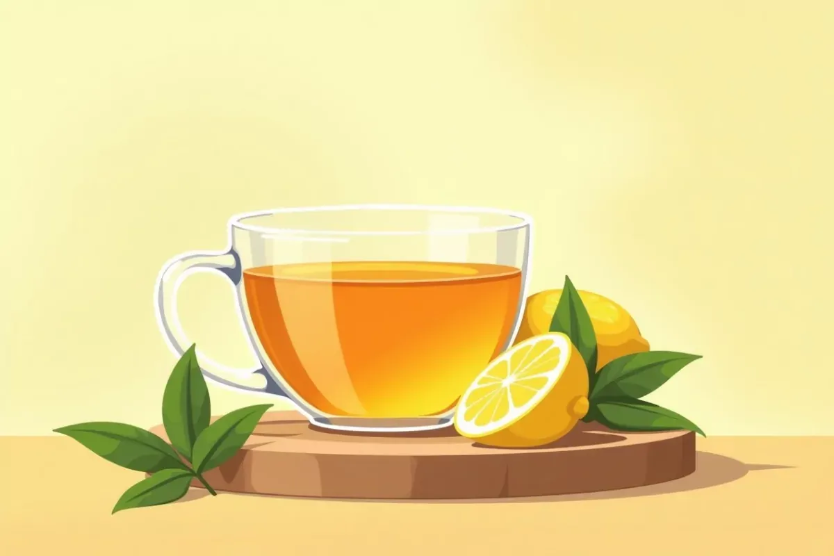 Lemon balm tea with honey and lemon - Studio Ghibli anime illustration