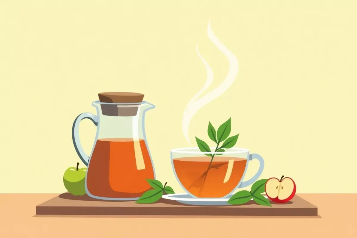 Peppermint tea with apple cider vinegar and cayenne pepper - Studio Ghibli anime illustration