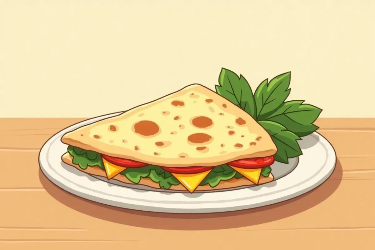 18. Veggie and Cheese Quesadilla - Studio Ghibli anime illustration