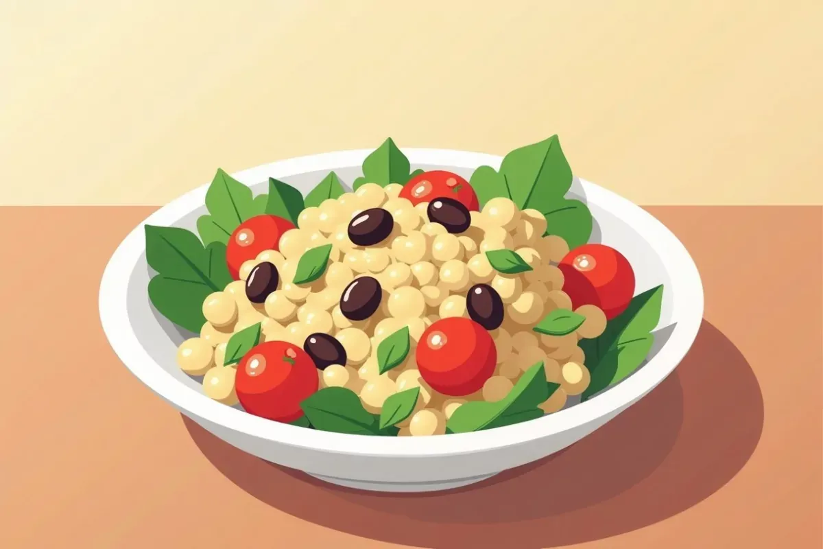 15. Quinoa and Black Bean Salad - Studio Ghibli anime illustration