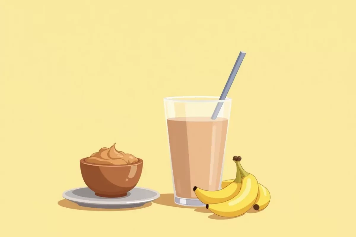 15. Breakfast Smoothie with Banana, Peanut Butter, and Cocoa - Studio Ghibli anime illustration