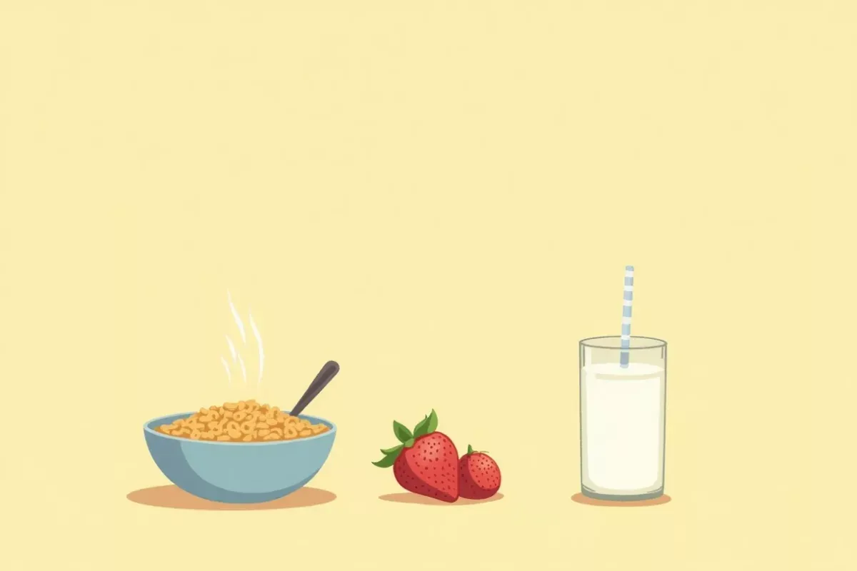 16. Breakfast Cereal with Milk and Fruit - Studio Ghibli anime illustration