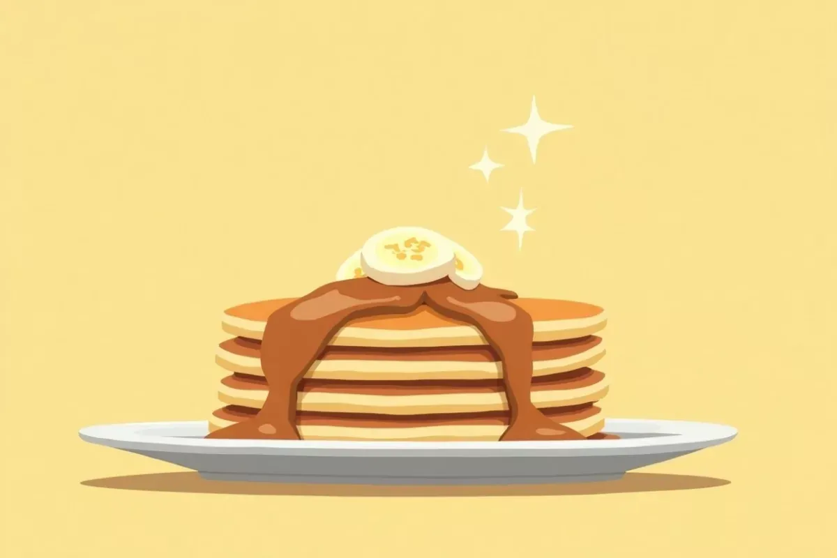 2. Banana Pancakes with Peanut Butter and Maple Syrup - Studio Ghibli anime illustration