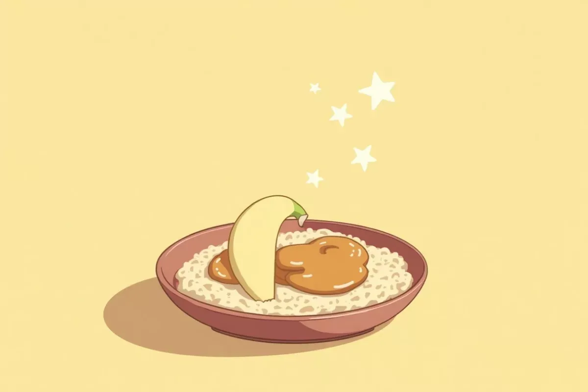 30. Breakfast Oatmeal with Peanut Butter and Banana - Studio Ghibli anime illustration