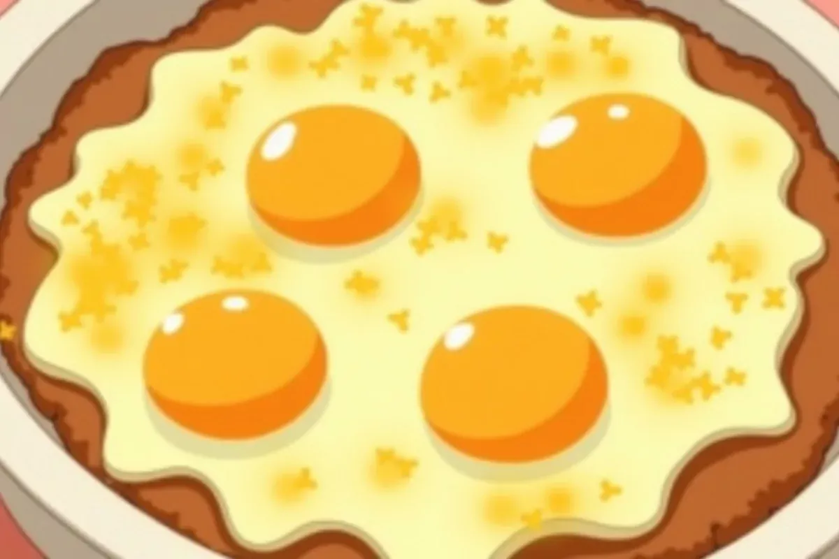 18. Breakfast Casserole with Hash Browns, Eggs, and Cheese - Studio Ghibli anime illustration