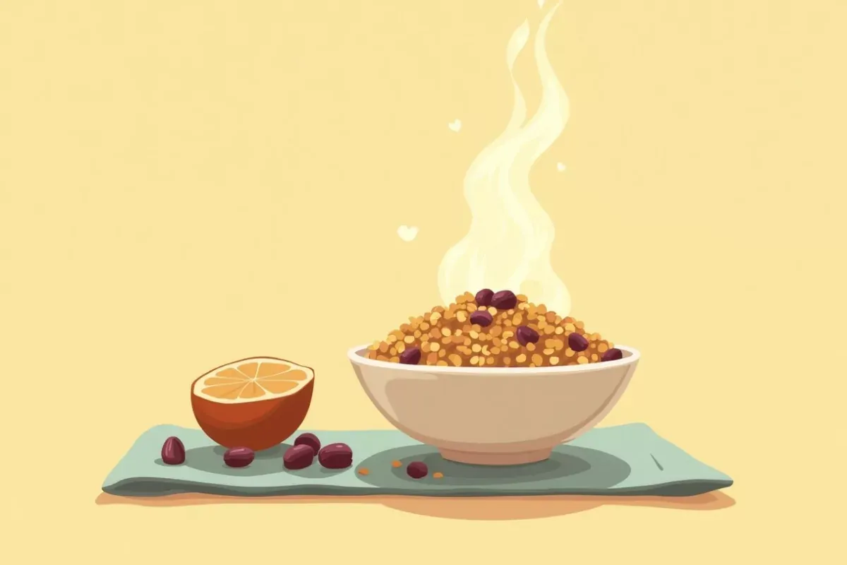 11. Breakfast Quinoa with Almonds and Dried Fruits - Studio Ghibli anime illustration