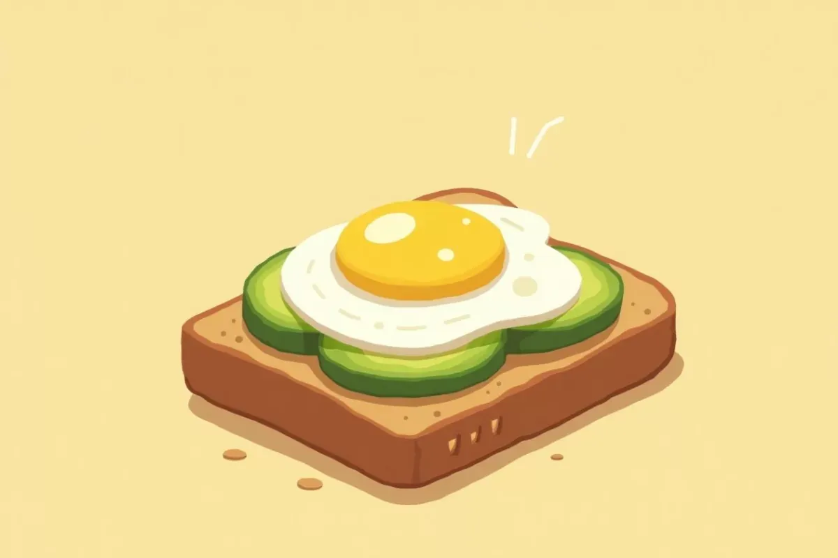 5. Whole-Wheat Toast with Avocado and Egg - Studio Ghibli anime illustration