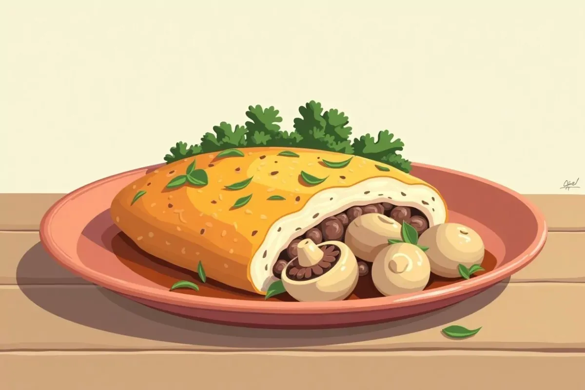 Keto chicken and mushroom casserole - Studio Ghibli anime illustration