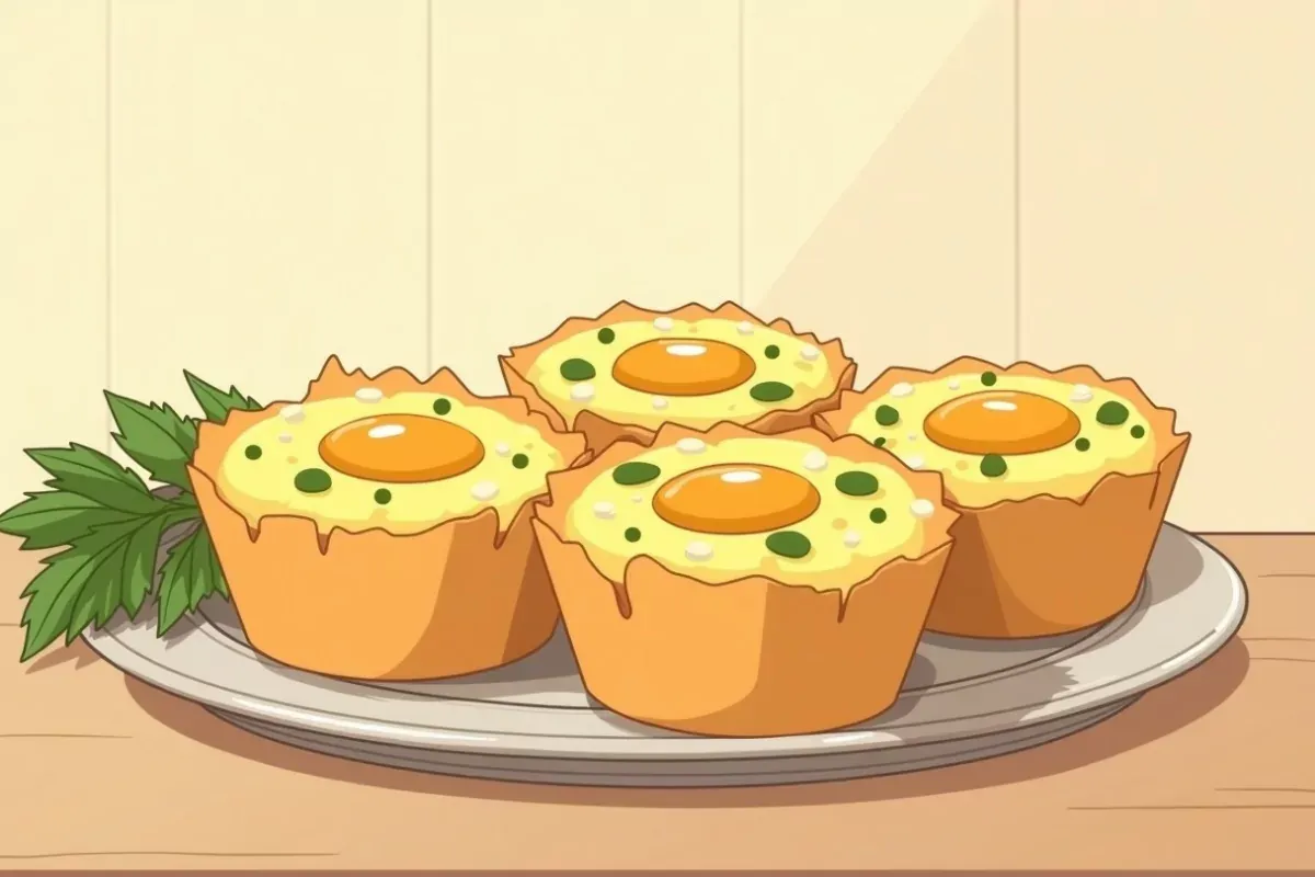 Keto egg muffins - Studio Ghibli anime illustration