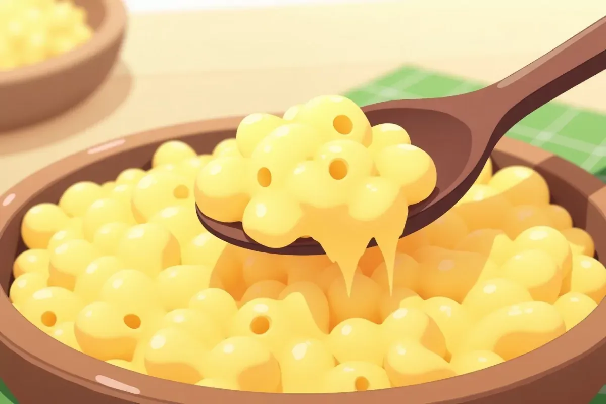 Keto cauliflower mac and cheese - Studio Ghibli anime illustration