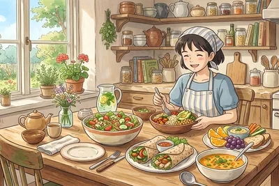 30 healthy lunch recipes for effective weight loss anime illustration