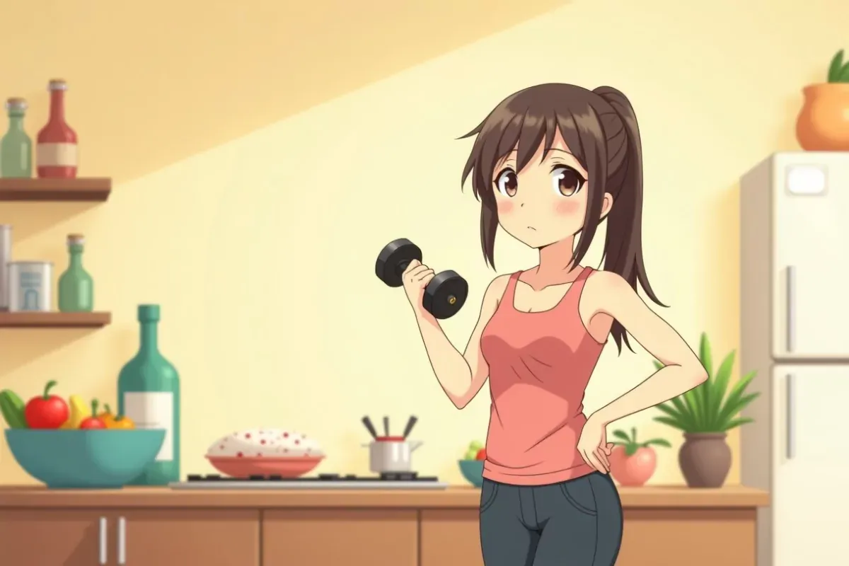 Building a Strong Foundation: Essential Tips for Effective Dumbbell Workouts - Studio Ghibli anime illustration