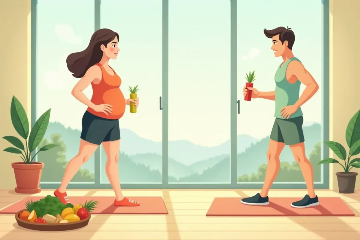 Mountain climbers cardio exercise for belly fat - Studio Ghibli anime illustration